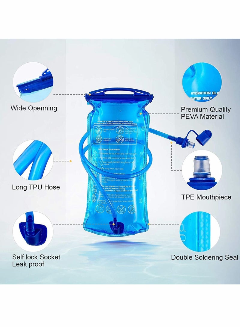 Hydration Bladder, Water Bladder BPA Free, 2 Liter Large Opening Water Reservoir, Leak Proof Military Water Storage Bladder Bag for Cycling Hiking Camping Biking Running
