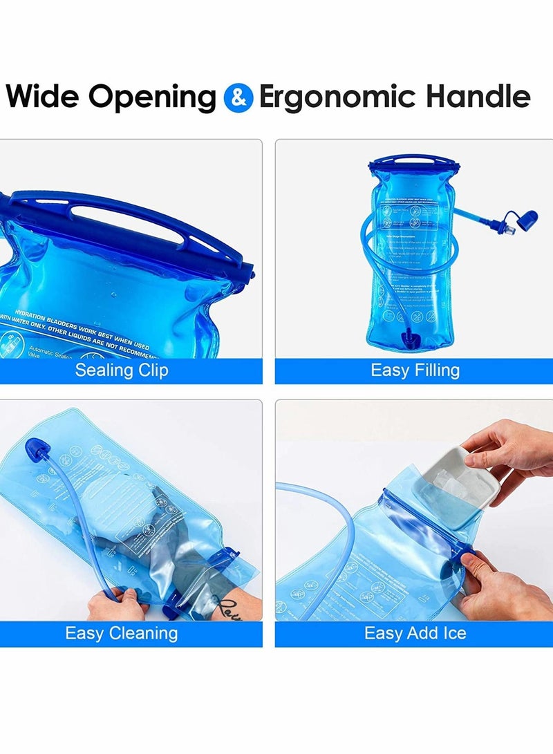 Hydration Bladder, Water Bladder BPA Free, 2 Liter Large Opening Water Reservoir, Leak Proof Military Water Storage Bladder Bag for Cycling Hiking Camping Biking Running