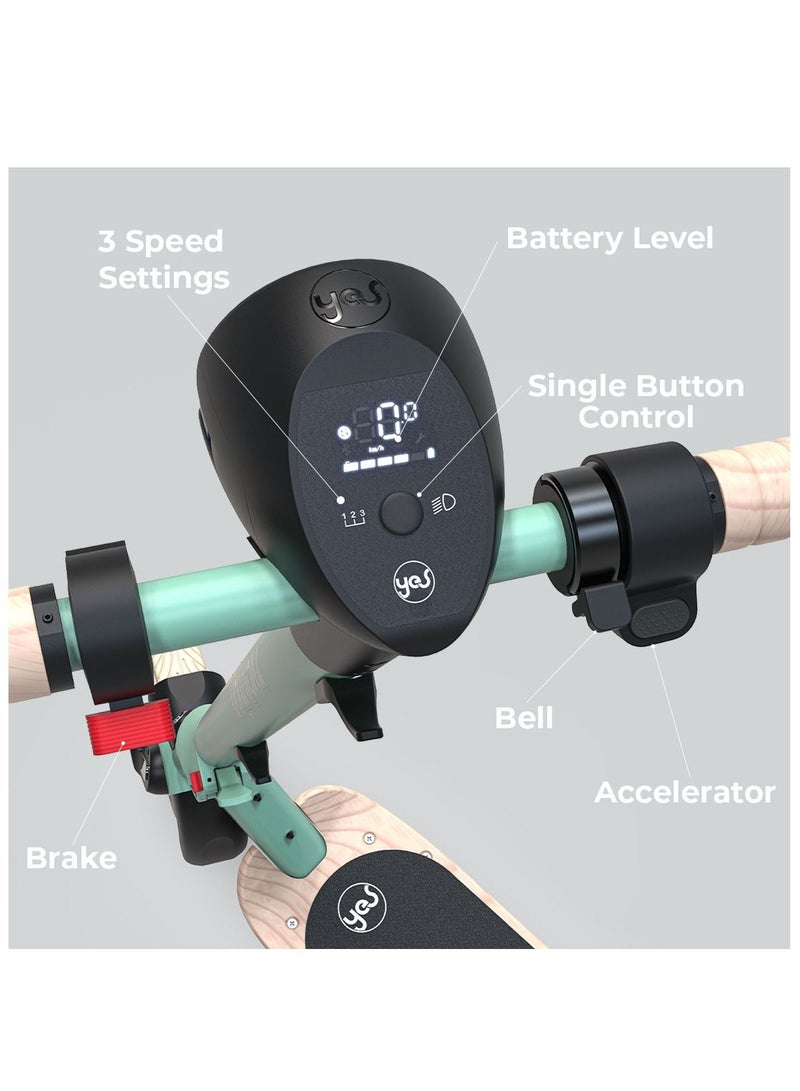 Yvolution YES Electric Scooter, Kick Scooter with 350W Motor and LED Display, Max Speed  25 kmh, 8.5