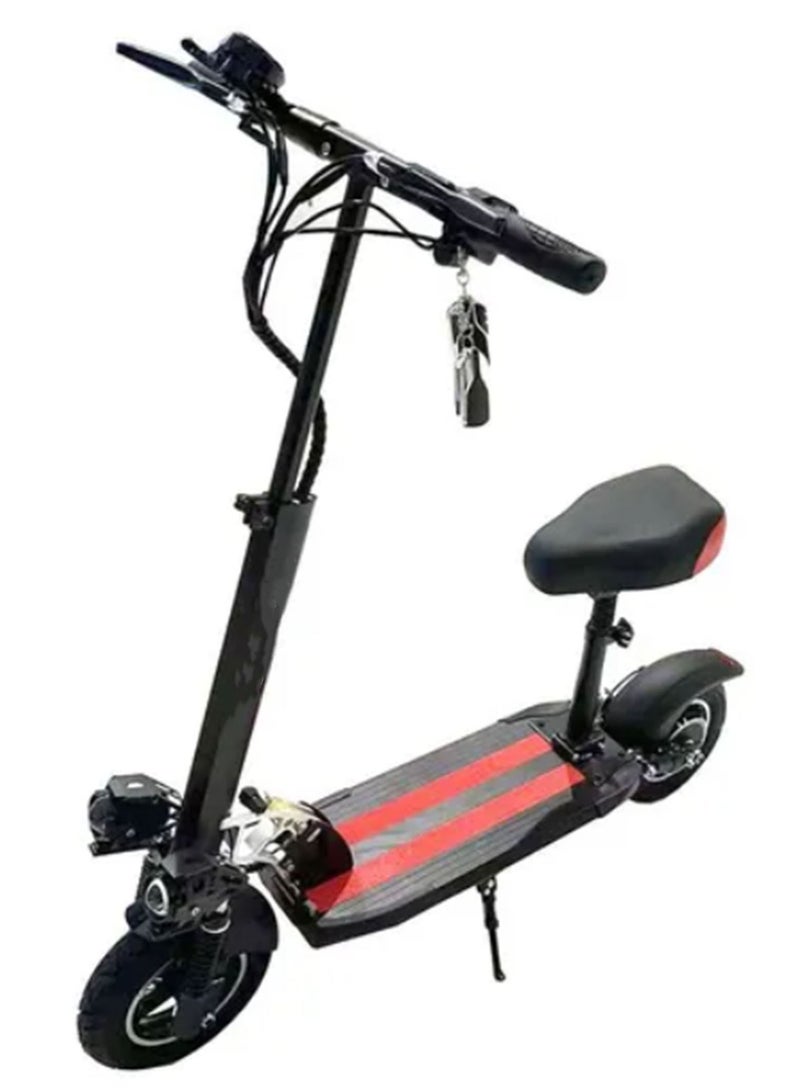 48V 13Ah Foldable Electric Scooter 10.5 Inch Off-Road Tires 3 Lights with Remote