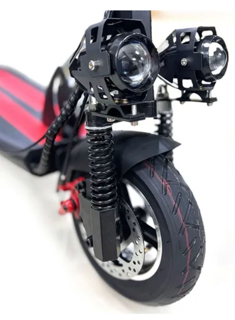48V 13Ah Foldable Electric Scooter 10.5 Inch Off-Road Tires 3 Lights with Remote