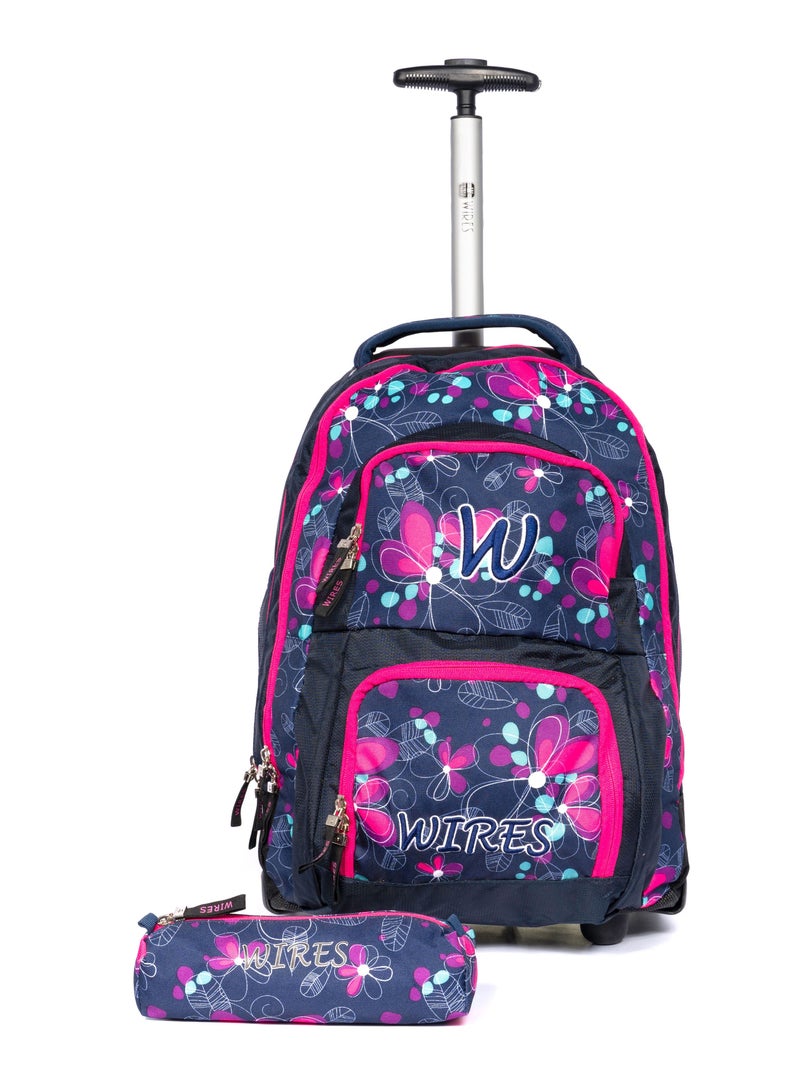 2 Pcs Set Trolley Backpack With Pencil Case for School