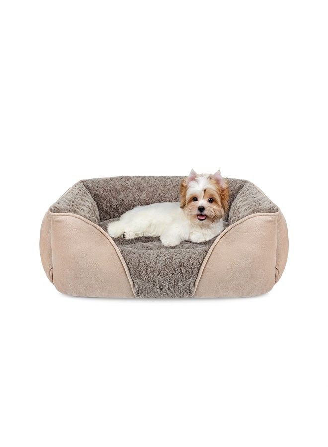 Small Dog Bed for Large Medium Small Dogs Rectangle Washable Dog Bed, Orthopedic Dog Bed, Soft Calming Sleeping Puppy Bed Durable Pet Cuddler with Anti-Slip Bottom S(20