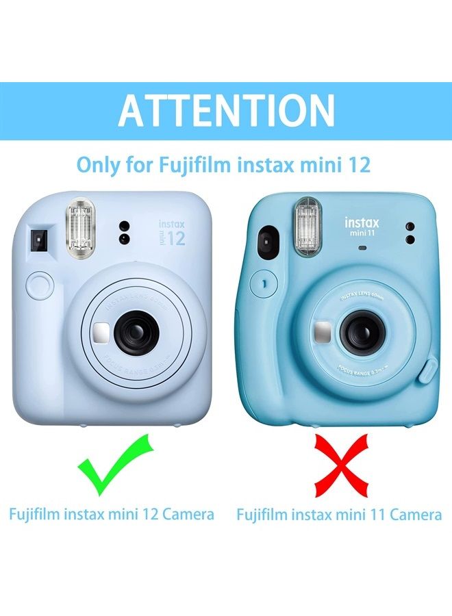 Silicon Protective Cover Suitable for Fujifilm Instax Mini 12 Camera with Shoulder Strap(Pastel Blue,Case Only)