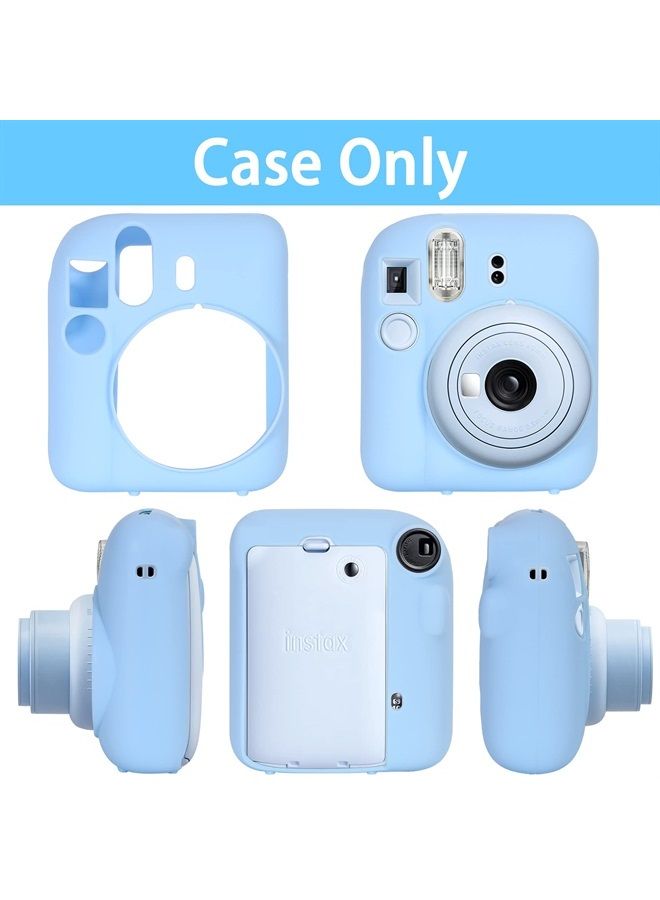 Silicon Protective Cover Suitable for Fujifilm Instax Mini 12 Camera with Shoulder Strap(Pastel Blue,Case Only)