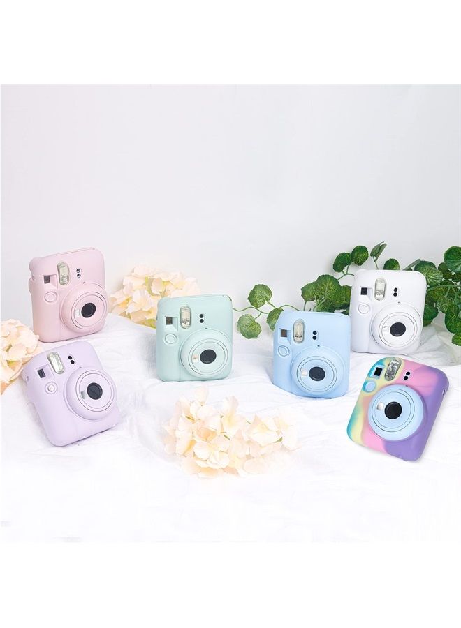 Silicon Protective Cover Suitable for Fujifilm Instax Mini 12 Camera with Shoulder Strap(Pastel Blue,Case Only)