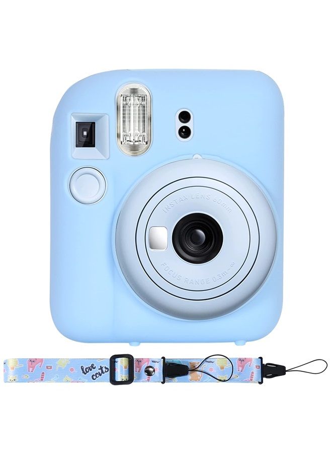 Silicon Protective Cover Suitable for Fujifilm Instax Mini 12 Camera with Shoulder Strap(Pastel Blue,Case Only)