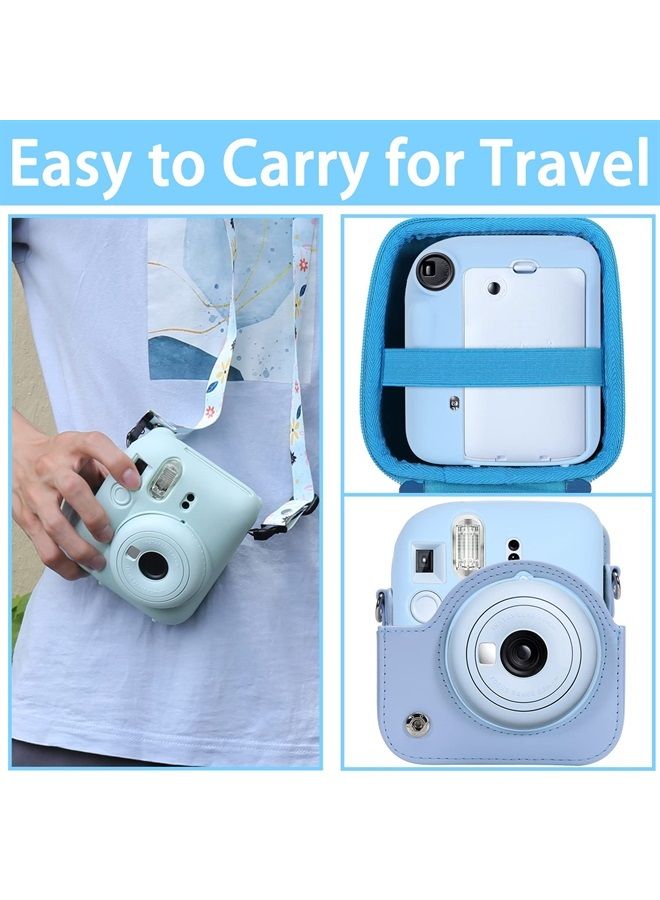 Silicon Protective Cover Suitable for Fujifilm Instax Mini 12 Camera with Shoulder Strap(Pastel Blue,Case Only)