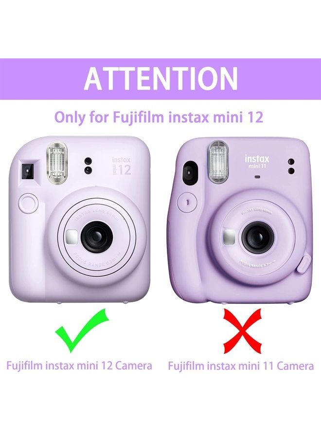 Silicon Protective Cover Suitable for Fujifilm Instax Mini 12 Camera with Shoulder Strap(Lilac Purple,Case Only)
