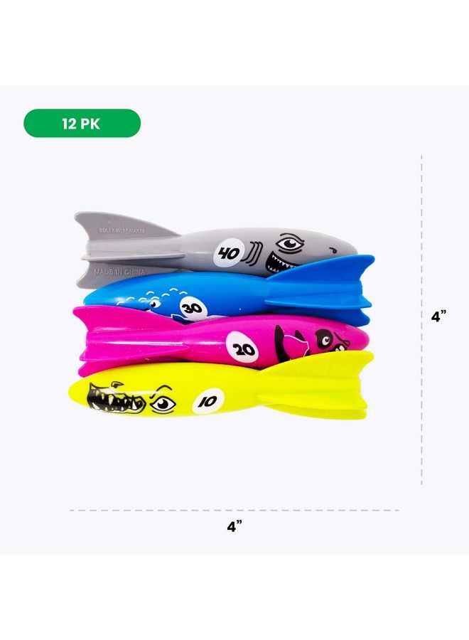 Dive Torpedo Swim Toys 12 Pk Sinking Swimming Pool Toys For Kids Pool Diving Toys & Water Games