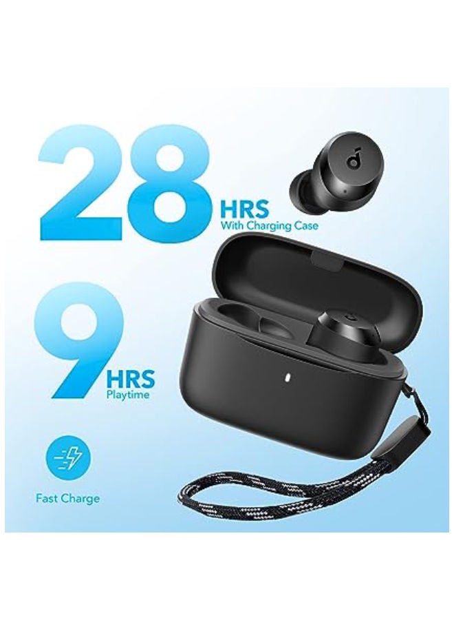 A20i True Wireless Earbuds, Bluetooth 5.3, App, Customized Sound, 28H Long Playtime, Water-Resistant, 2 Mics for AI Clear Calls, Single Earbud Mode Black/Gray