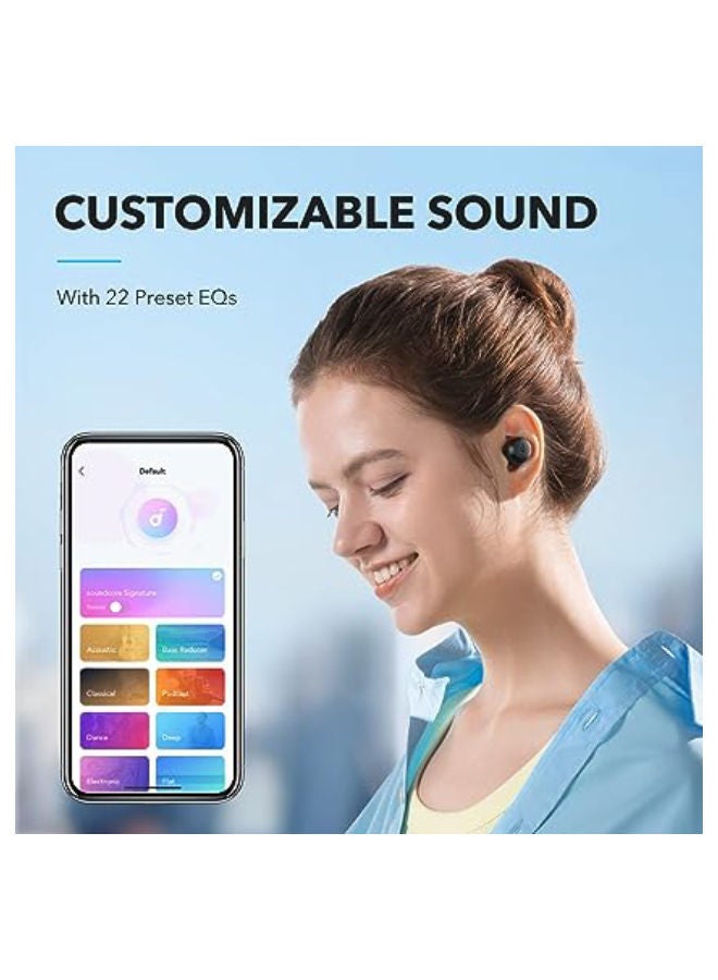 A20i True Wireless Earbuds, Bluetooth 5.3, App, Customized Sound, 28H Long Playtime, Water-Resistant, 2 Mics for AI Clear Calls, Single Earbud Mode Black/Gray