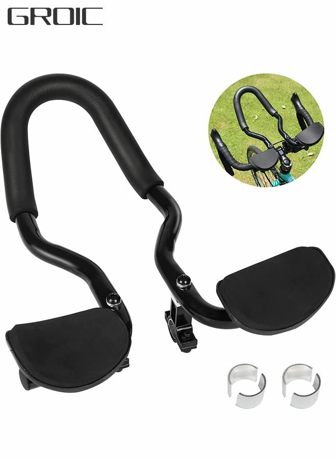 Bike Aero Bars, Bicycle Rest Handlebar TT Handlebar with Sponge Cushion for Mountain Bike, Road Bike 22.2 - 25.4mm Clamps Bicycle Mountain Handlebar Cycling Biking Accessories Part