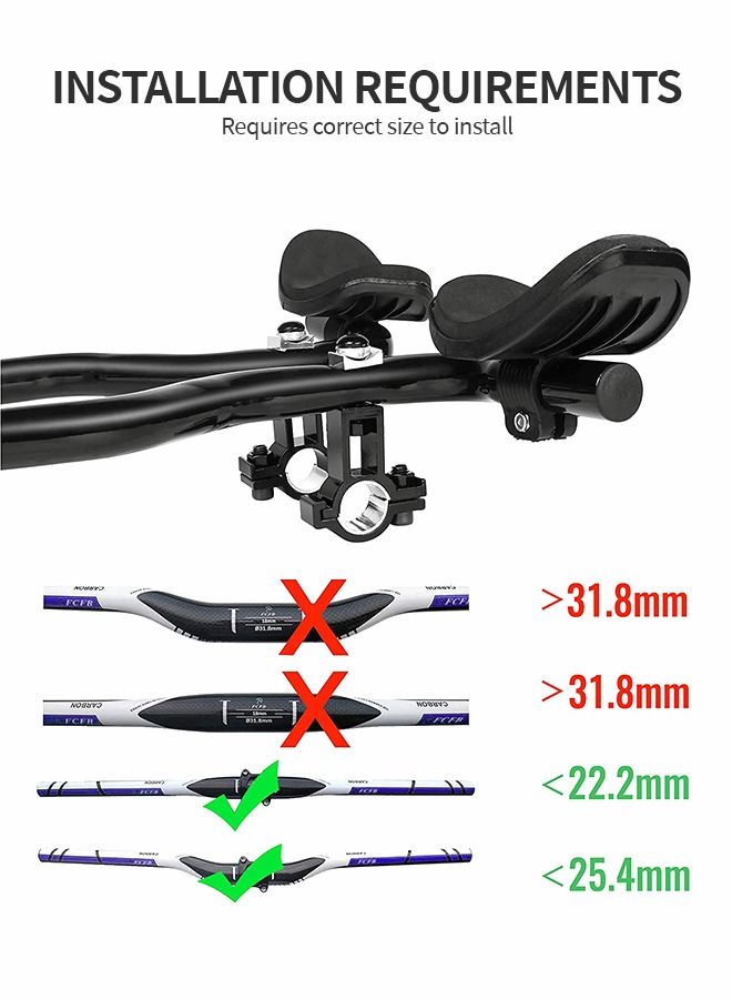 Bike Aero Bars, Bicycle Rest Handlebar TT Handlebar with Sponge Cushion for Mountain Bike, Road Bike 22.2 - 25.4mm Clamps Bicycle Mountain Handlebar Cycling Biking Accessories Part