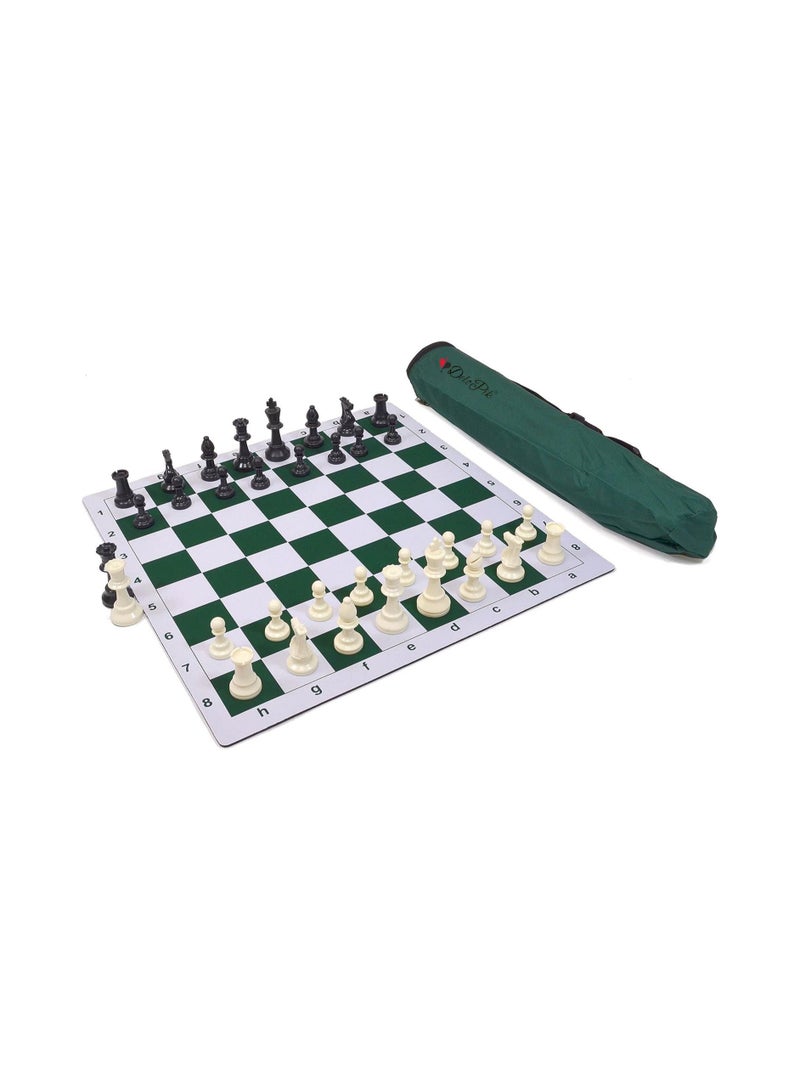 Portable Chess Set, Travel Board Games for Kids and Adults, Folding Roll up Chess Game Sets, Tournament Thick Mouse pad Mat with Storage Bag (51 * 51 cm)