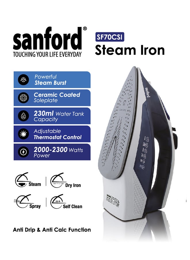 CERAMIC STEAM IRON 450 ml 2300 W SF70CSI BS Multicolour