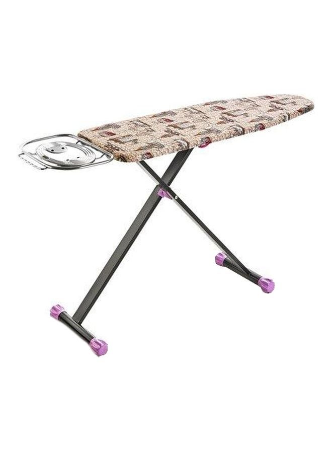 Cotton Covered Portable Ironing Board Silver/Beige/Black