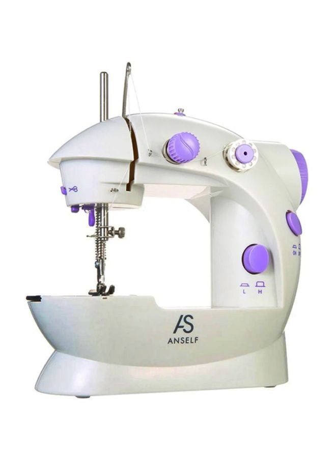 2-Speed Electric Sewing Machine With Light Foot Pedal H16669 White/Purple