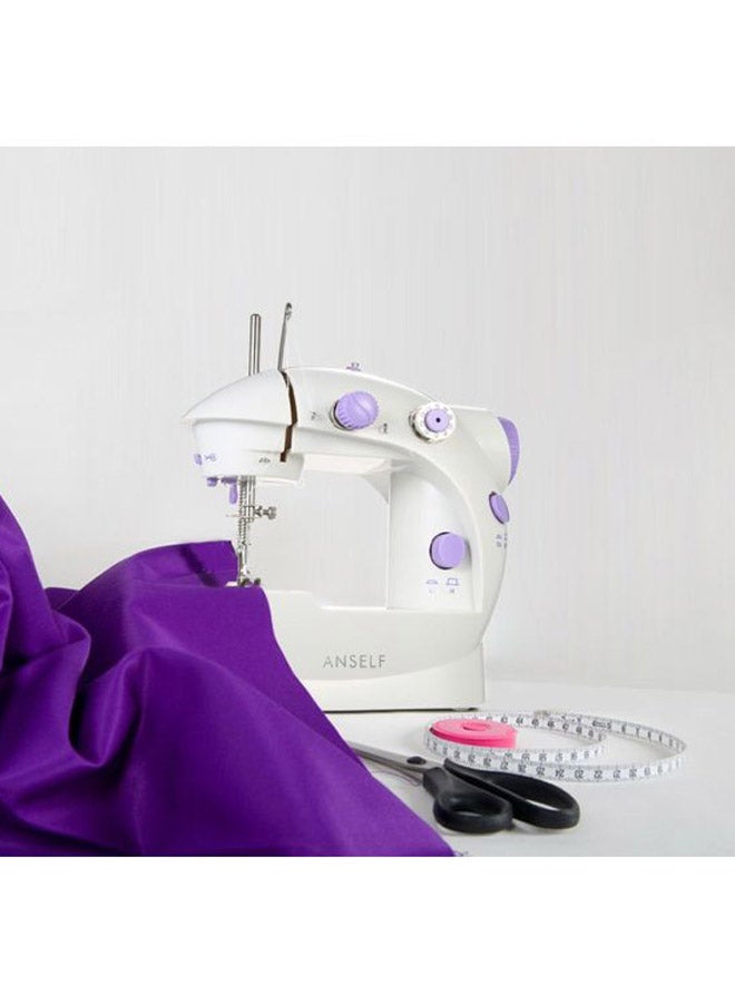 2-Speed Electric Sewing Machine With Light Foot Pedal H16669 White/Purple