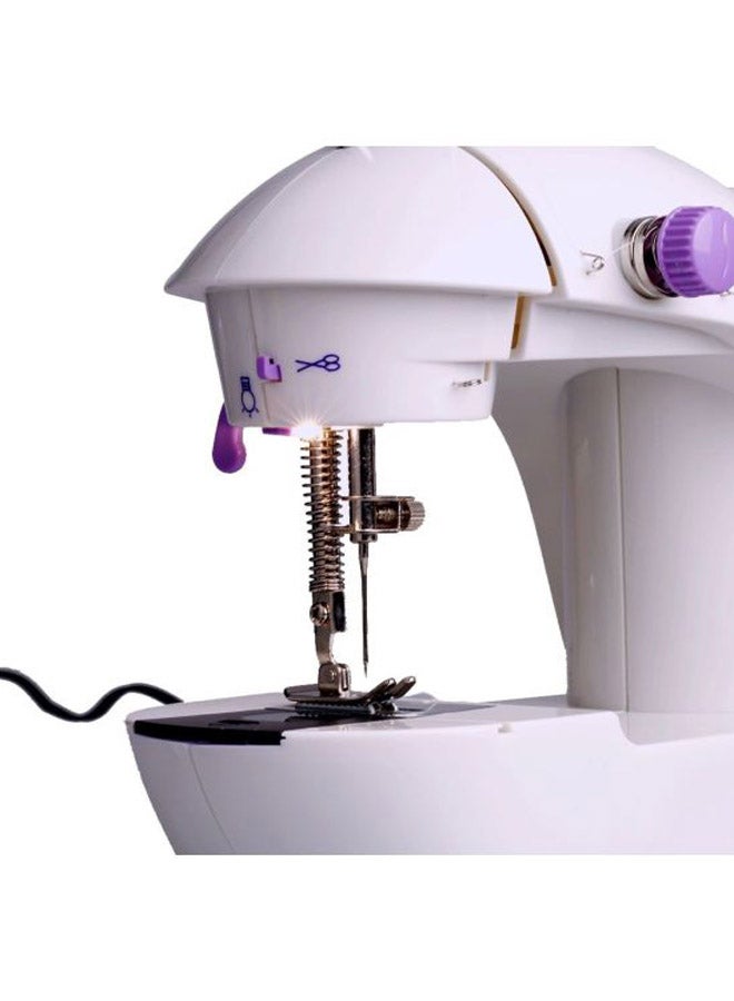 2-Speed Electric Sewing Machine With Light Foot Pedal H16669 White/Purple