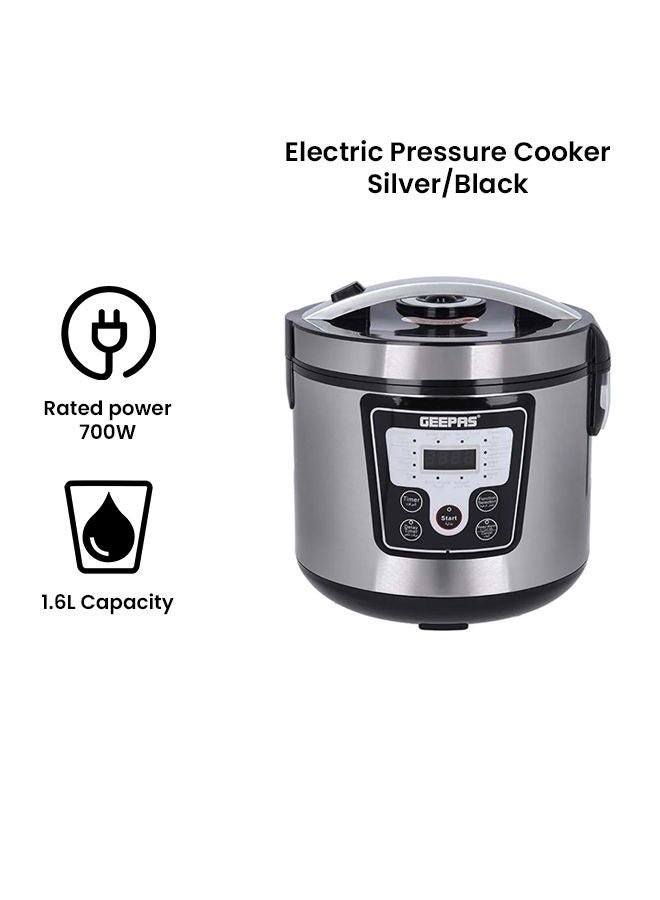 Digital Multi Cooker With 12 Multi Cooking Program Including LED Display Hard and Quality Non-Stick Inner Pot Digital control 1.8 L 700 W GMC35031 Silver/Black