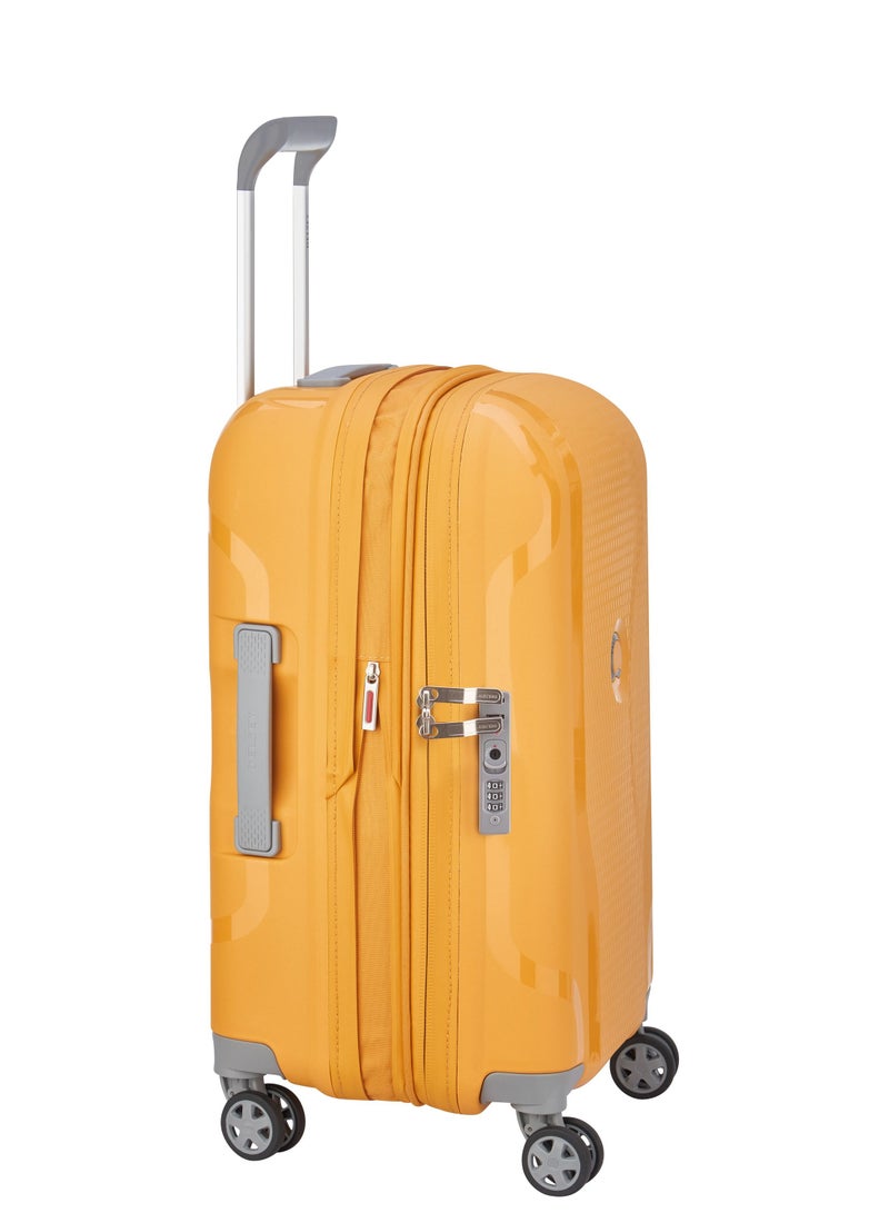 Delsey Clavel 55cm Hardcase 4 Double Wheel Expandable Cabin Luggage Trolley Yellow - 00384580105