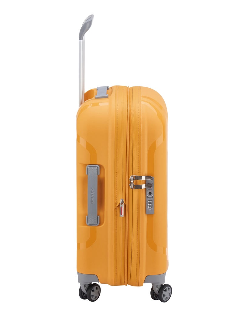 Delsey Clavel 55cm Hardcase 4 Double Wheel Expandable Cabin Luggage Trolley Yellow - 00384580105