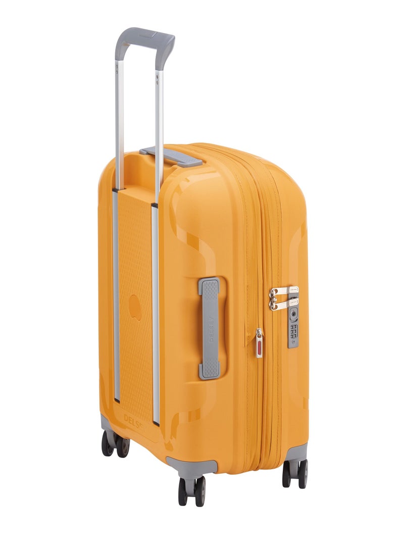 Delsey Clavel 55cm Hardcase 4 Double Wheel Expandable Cabin Luggage Trolley Yellow - 00384580105