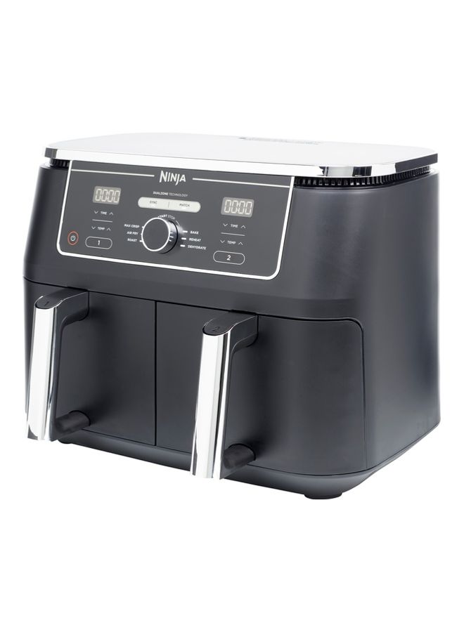 Foodi MAX Dual Zone Digital Air Fryer, 2 Drawers, 9.5L, 6-In-1, Uses No Oil, Air Fry, Max Crisp, Roast, Bake, Reheat, Dehydrate, Cook 8 Portions, Non-Stick Dishwasher Safe Baskets, B 9.5 L 2470 W AF400ME/AF400EU Black