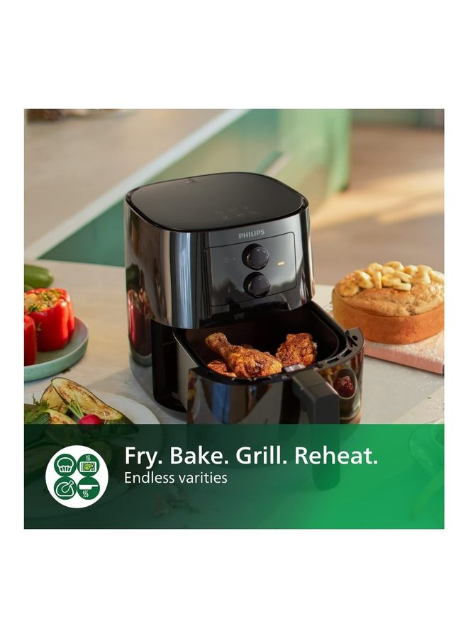 Essential Air Fryer With Rapid Air Technology, Analogue 0.8Kg , 50Hz 4.1 L 1400 W HD9200/90/91 Black