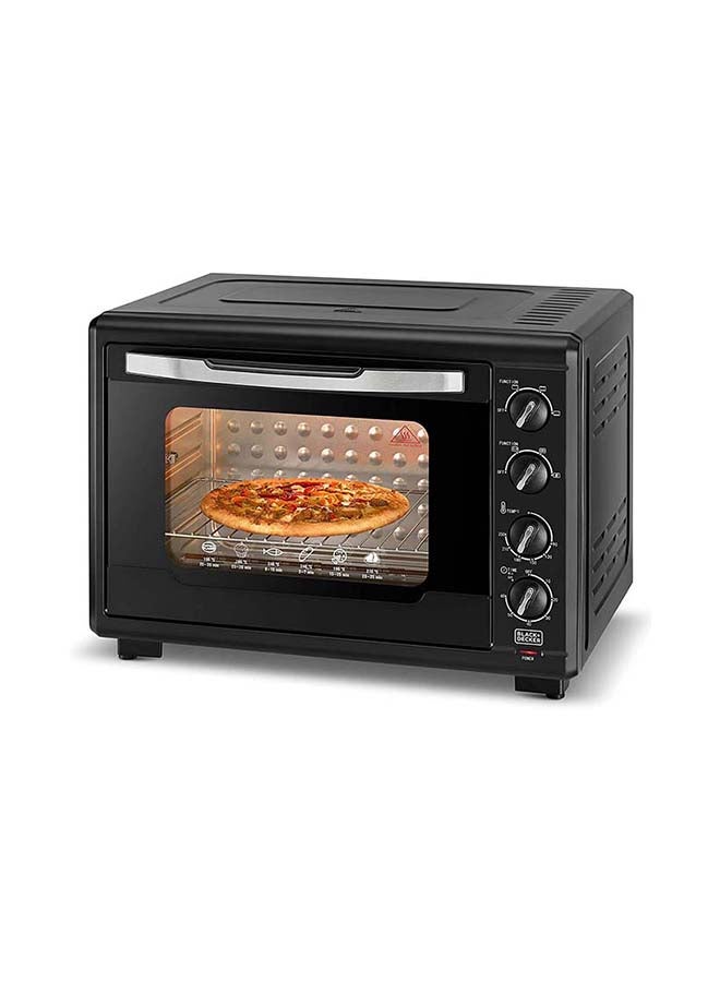 Toaster Oven with Double Grill,  90-230° Temp Control, Double Glass Door, Stainless Steel Interior, Multiple Accessories for Baking & Broiling, 55 L 2000 W TRO55RDG-B5 Black
