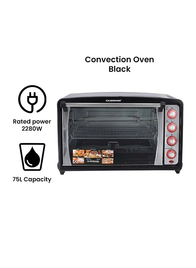 Electric Oven With Convection And Rotisserie 75.0 L 2280.0 W OMO2184 Black