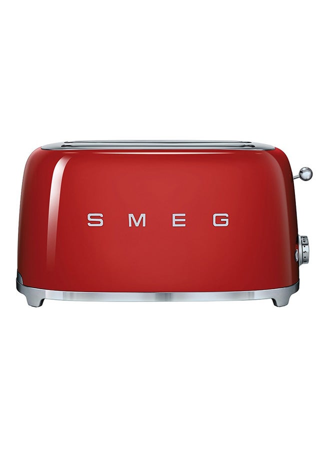 50's Retro Style Aesthetic 4-Slice Toaster 1500W 1500.0 W TSF02RDUK Red/Silver