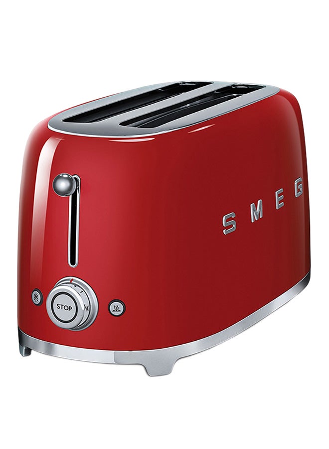 50's Retro Style Aesthetic 4-Slice Toaster 1500W 1500.0 W TSF02RDUK Red/Silver