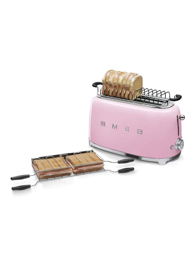 50's Retro Style Aesthetic 4-Slice Toaster 1500W 1635.0 W TSF02PKUK Pink/Silver