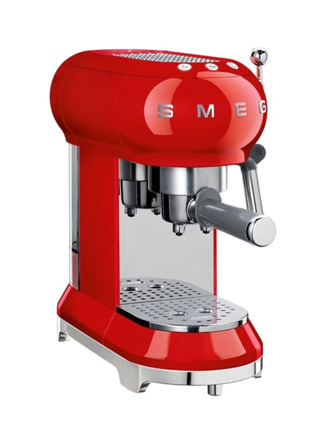 50's Retro Style Aesthetic Espresso Coffee Machine 1L 1350W 1 L 1300 W ECF01RDUK/AU Red/Silver