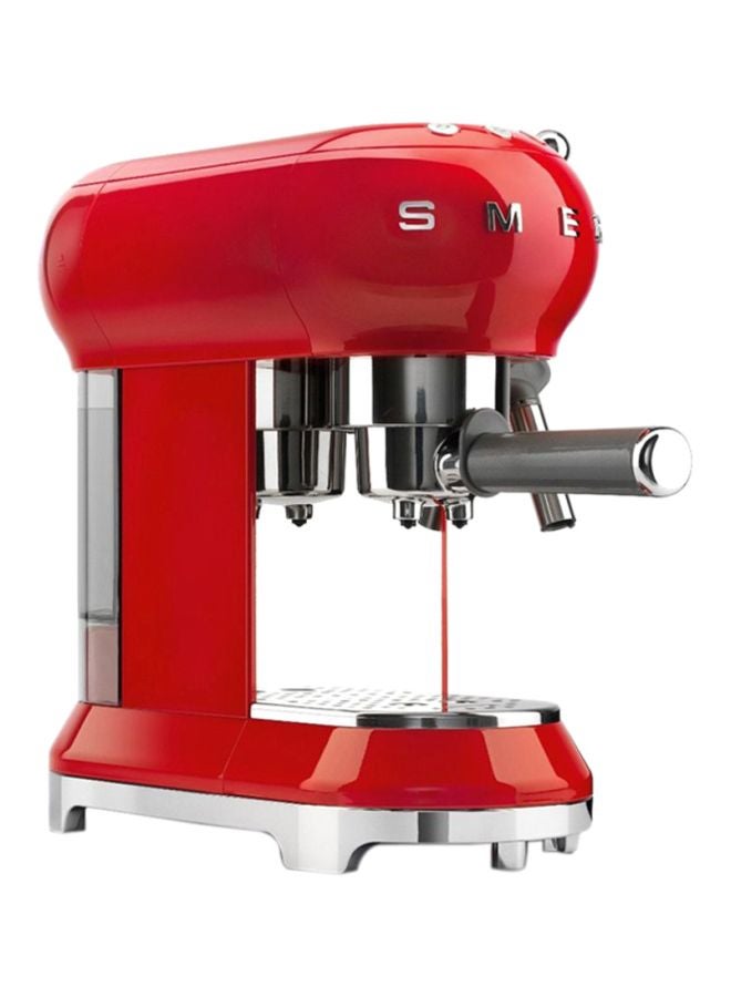 50's Retro Style Aesthetic Espresso Coffee Machine 1L 1350W 1 L 1300 W ECF01RDUK/AU Red/Silver