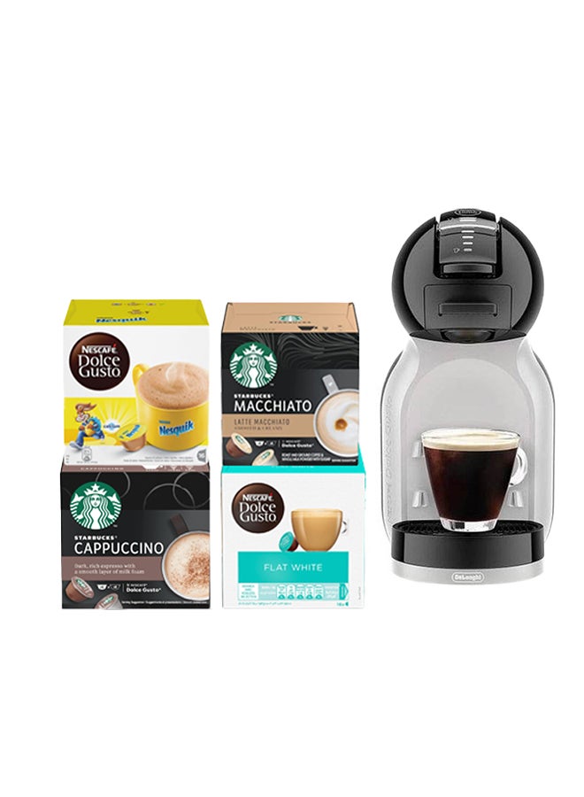 Nescafé Dolce Gusto Mini Me Single Serve Capsule Coffee Machine Starter Kit, Including coffee capsules 0.8 L 1460.0 W EDG155.BG black/grey