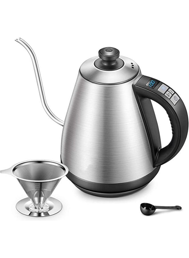 1.0L Electric Gooseneck Kettle with Variable Temperature Control Pour Over Coffee and Tea