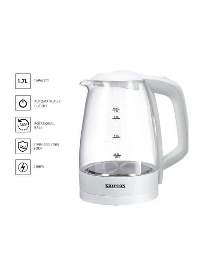 Electric Glass Kettle,360-Degree Rotational Base 1.7 L 2200.0 W KNK5276 Clear