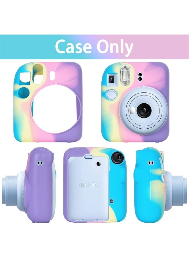 Silicon Protective Cover Suitable for Fujifilm Instax Mini 12 Camera with Shoulder Strap(Colorful,Case Only)