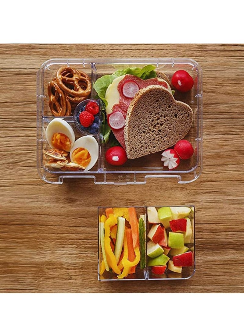 Children's Bento Box-Bento Lunch Box with 6 Compartments - Leak-Proof Lunch Box for Boys, Girls, BPA-Free, Microwave Dishwasher Safe, Lunch Box for School (Pink)