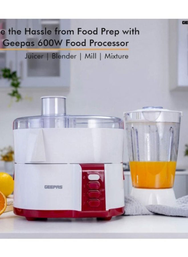 Countertop 4-In-1 Food Processor 600.0 W GSB9890 White/Red/Clear