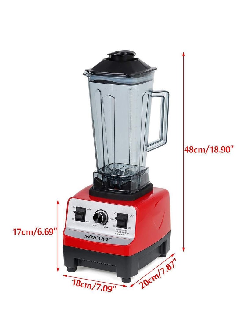 Multifunctional Countertop Blenders Ice Shaver Food Grinder 2L 4500W SK-444 Black Red