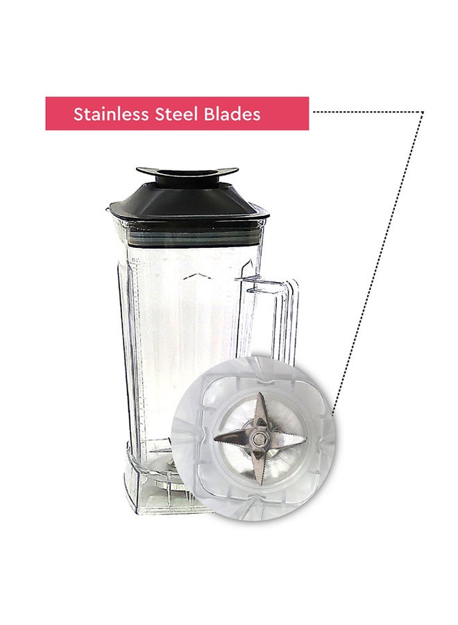 Commercial Blender with 2 Litre Unbreakable Jar, Stepless Speed Control & 6pcs Ice Crushing Cutting Blades with Over Heat Protection 2 L 1350 W NB550COM Black