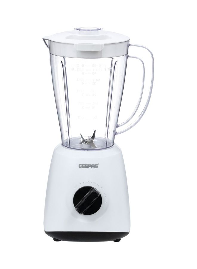 Multi Functional Two Speed Blender With Glass Jar Stainless Steel Cutting Blade Powerful motor Food Jug Blender Smoothie Maker Coffee Spice Nuts Grinder 400 W GSB9894 White