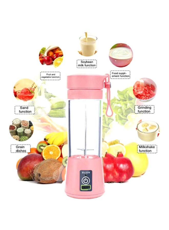 Mini Rechargeable Smoothie Maker Machine 180 W T-Bottle-1021 Pink/Clear/Silver
