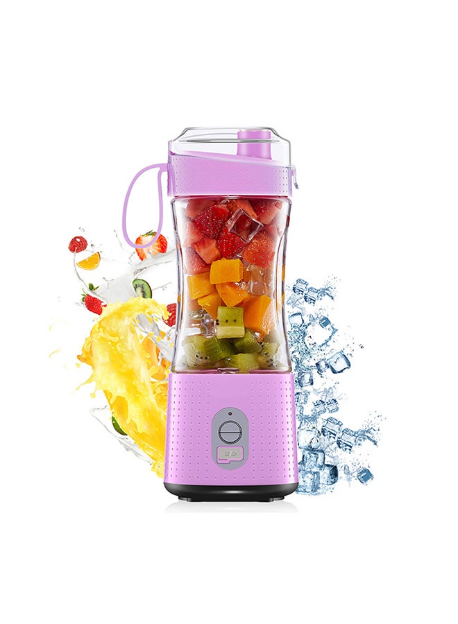 Multi-Design USB Rechargeable Electric Juice Blender 380.0 ml Blender-05 Light Purple