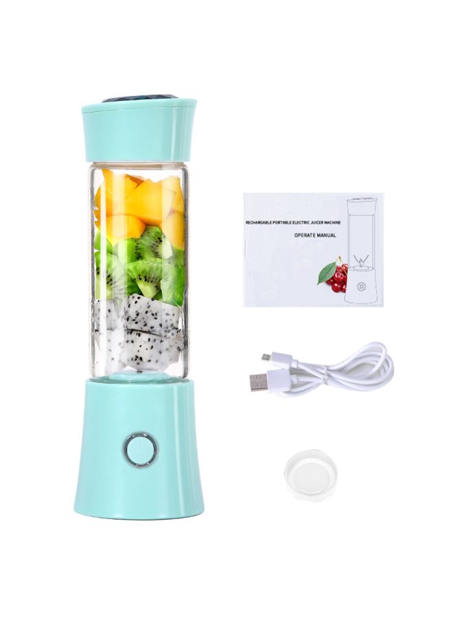 USB Rechargeable Blender And Portable Juicer Cup 480 ml H7789BL Blue/Clear