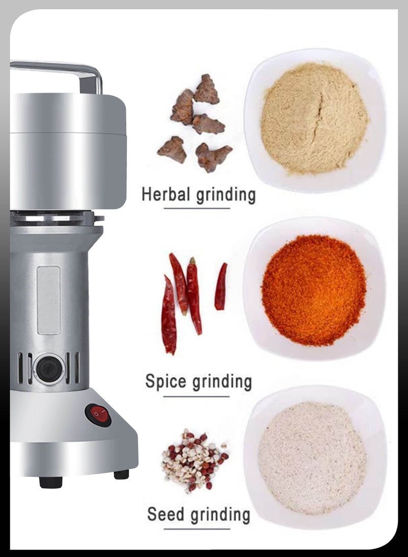 Electric 200 Grams Grain Mill Powder Cereal Spice Superfine Dry Grinder Herb Flour Crusher Commercial Coffee Pulveriser Grain Household Portable Grinding Machine